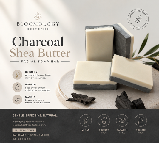 Charcoal Shea Butter Facial Soap Bar